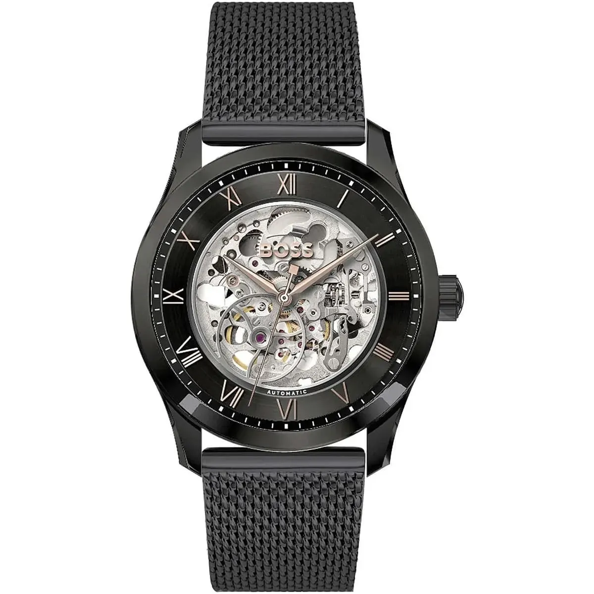 1514255-hugo-boss-watch-automatic-men-black-dial-mesh-stainless-steel-metal-strap-analog-three-hand-principle-skeleton