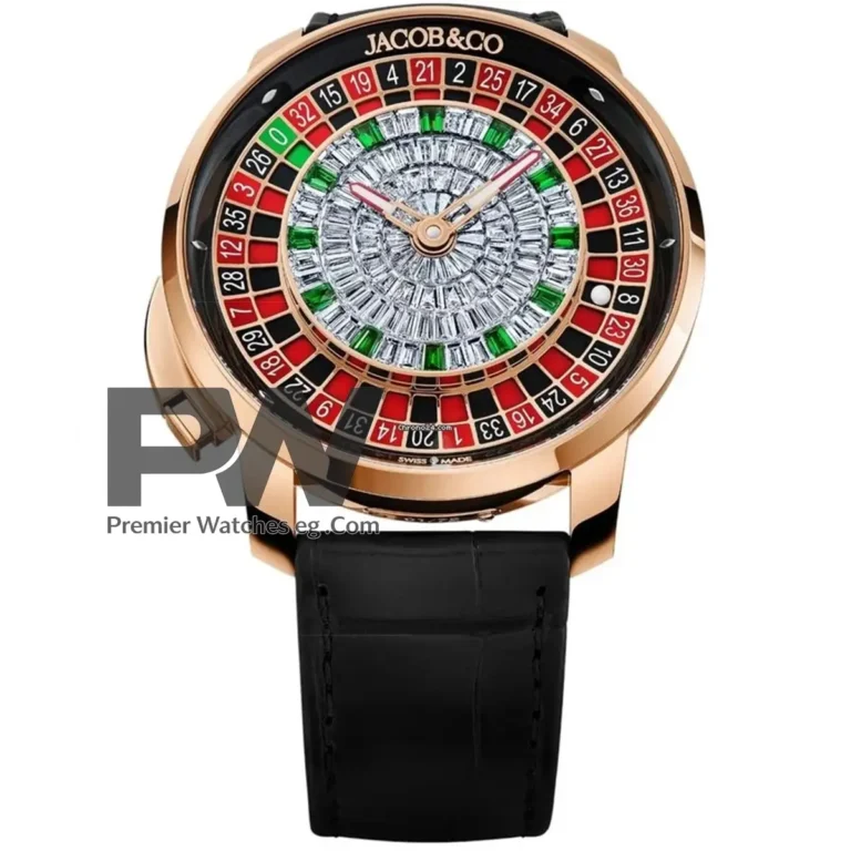 ساعه-جاكوب-اند-كو-كازينو-بطاريه-مينا-كريستال-ابيض-اخضر-سوار-جلد-طبيعى-رجالى-مصر