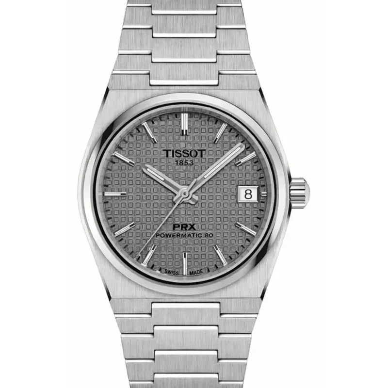 ساعه-تيسوت-prx-اوتوماتيك-سويسريه-بلون-مينا-رمادى-اوستيم-كعدن-فضى-للرجال-ساعات-تيسوت-اصليه-مصر